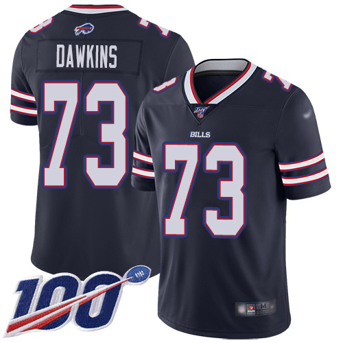 Men Buffalo Bills #73 Dion Dawkins Limited Navy Blue Inverted Legend 100th Season NFL Jersey->youth nfl jersey->Youth Jersey